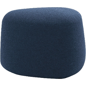 Polstermöbel Leyform GOGO Pouf, klein, oval, B 550 x T 515 x H 440 mm, mit Gleitern, Stoffbezug, dunkelblau