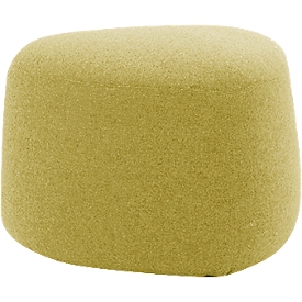 Polstermöbel Leyform GOGO Pouf, klein, oval, B 550 x T 515 x H 440 mm, mit Gleitern, Stoffbezug, gelb