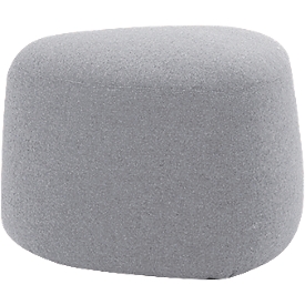 Polstermöbel Leyform GOGO Pouf, klein, oval, B 550 x T 515 x H 440 mm, mit Gleitern, Stoffbezug, grau
