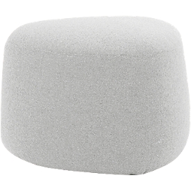 Polstermöbel Leyform GOGO Pouf, klein, oval, B 550 x T 515 x H 440 mm, mit Gleitern, Stoffbezug, hellgrau