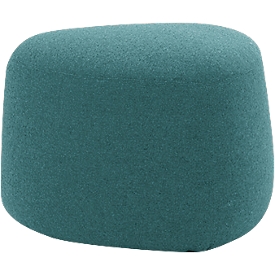 Polstermöbel Leyform GOGO Pouf, klein, oval, B 550 x T 515 x H 440 mm, mit Gleitern, Stoffbezug, petrol