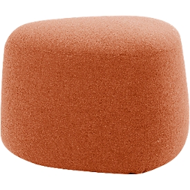 Polstermöbel Leyform GOGO Pouf, klein, oval, B 550 x T 515 x H 440 mm, mit Gleitern, Stoffbezug, terracottabraun