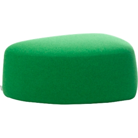 Polstermöbel Leyform GOGO Pouf, mittel, oval, B 980 x T 910 x H 390 mm, mit Gleitern, Stoffbezug, grün
