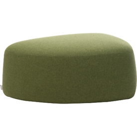 Polstermöbel Leyform GOGO Pouf, mittel, oval, B 980 x T 910 x H 390 mm, mit Gleitern, Stoffbezug, moosgrün