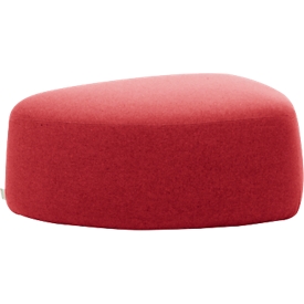 Polstermöbel Leyform GOGO Pouf, mittel, oval, B 980 x T 910 x H 390 mm, mit Gleitern, Stoffbezug, rot