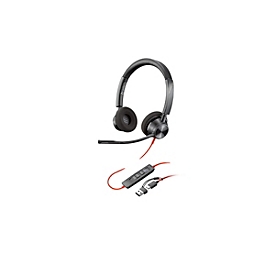 Poly Blackwire 3320 Stereo Headset - Headset - 20 KHz