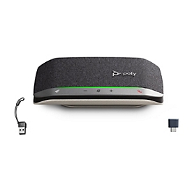Poly Sync 20+ - Smarte Freisprecheinrichtung - Bluetooth - kabelgebunden, kabellos - USB-A - Silber, Schwarz