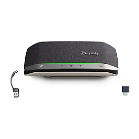 Poly Sync 20+ - Smarte Freisprecheinrichtung - Bluetooth - kabelgebunden, kabellos - USB-A - Silber, Schwarz
