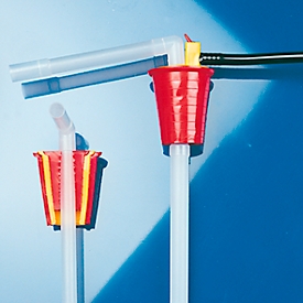 Pompe à conteneur, 14 l/min, tuyau Ø 12 mm, profondeur d'immersion 700 mm, commande manuelle avec coude de refoulement, pour acides et bases faibles