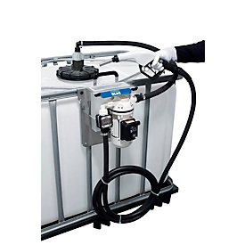 Pompsysteem voor 220 l vaten CEMO Cematic Blue, zuigslang 0,5 m, AF2-koppeling en zuigleiding, automatische sproeier, 30l/min