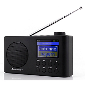 Portable Internet radio Soundmaster® IR6500SW, DAB+/UKW, 2 W, sleep and alarm function, Bluetooth, rechargeable battery, W 160 x D 45 x H 95 mm, black