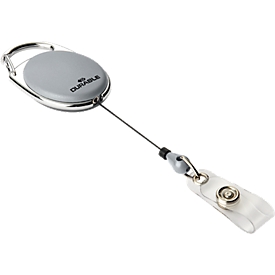 Porte-badge Jojo Style, avec boucle à bouton-pression,  sans porte-carte, 10 p., gris