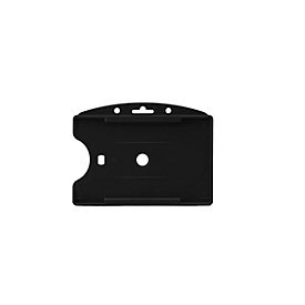 Porte-badge Tarifold, ouvert  sur le devant, emplacement pour les doigts, L 90 x H 65 mm, plastique, noir, 10 pièces