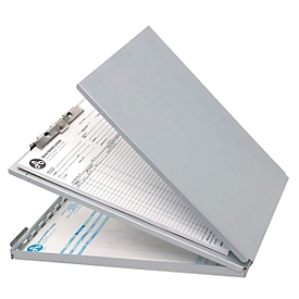Porte-bloc, format A4, aluminium, avec boîte pour formulaires