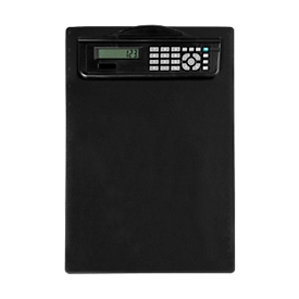 Porte-bloc MAUL, format A4, plastique, avec calculatrice, noir