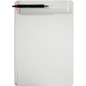 Porte-bloc MAUL, format A4, plastique, avec porte-crayon, blanc