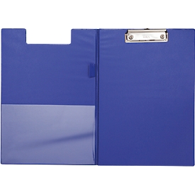 Porte-bloc Maul MAULpoly, A4, poche intérieure, boucle de stylo, largeur de serrage 8 mm, à suspendre, L 320 x l 228 x H 13 mm, carton/polypropylène, recyclable, bleu