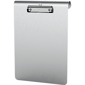 Porte-bloc MAULmedic Maul format A4, largeur de pince de 8 mm, aluminium, adapté pour être accroché, haut