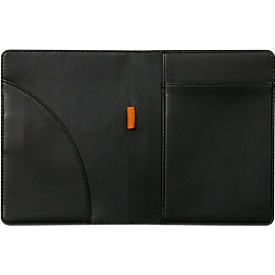 Porte-bloc-notes Rhodia, DIN A6, similicuir, poche intérieure, passant pour stylo