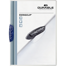 Porte-bloc Swingclip DURABLE, format A4, PP, avec clip, bleu foncé
