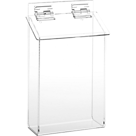 Porte brochures extérieur, transparent, pour format A5, l. 180 x P 75 x H 285 mm