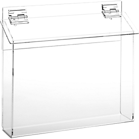 Porte brochures pour l'extérieur, transparent, pour format A4 paysage, l.  330 x P 75 x H 285 mm