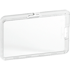 Porte-carte Durable PERMANENT, pour 1 carte au format vertical/transversal, mécanisme de sécurité, avec pattes de fixation, polycarbonate, transparent, 10 pièces