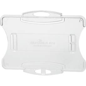 Porte-carte Durable, pour 1 carte au format vertical/transversal, avec pattes de fixation, L 92 x H 70 mm, polystyrène, transparent, 10 pièces