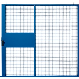 Porte coulissante, pour système de cloison grillagée, L 2238 x H 2110 mm, bleue