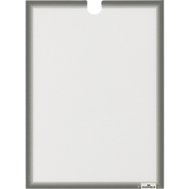 Porte-documents Durable, format A4 vertical et horizontal, autocollant grâce à 3 bandes adhésives au dos, aide à l'insertion, gris anthracite, PP, 5 pièces