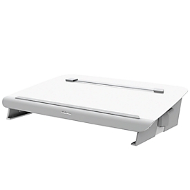 Porte-documents et sous-main Fellowes Hana™, avec tiroir d'accessoires, réglable en hauteur et en angle, blanc