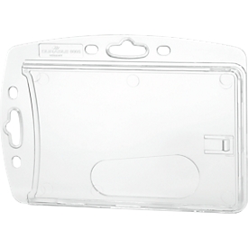 Porte-étiquette Durable HARTBOX, pour 1 carte au format vertical/transversal, prédécoupé au pouce, pattes de fixation, L 101 x H 71 mm, polystyrène, transparent, 10 pièces