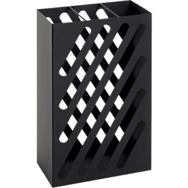 Porte-parapluies HAKU, avec motifs découpés et égouttoir, L 300 x P 160 x H 480 mm, métal, noir