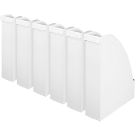 Porte-revues 2476 LEITZ®, l. de la tranche 70 mm, polystyrène, 6 p., blanc
