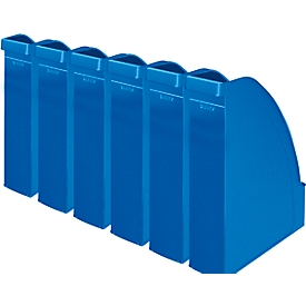 Porte-revues 2476 LEITZ®, l. de la tranche 70 mm, polystyrène, 6 p., bleu
