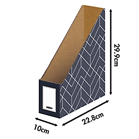 Porte-revues BANKERS BOX® Décor, carton certifié FSC®, L 237 x l 106 x H 303 mm, pour formats A4, bleu nuit, 5 pièces
