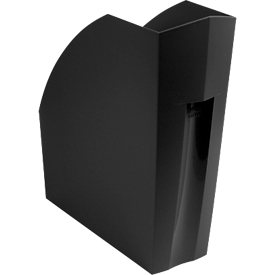 Porte-revues Exacompta THE MAGAZINE, format A4+, largeur du dos 110 mm, forme conique, label « Blauer Engel », L 292 x H 320 mm, polypropylène, noir