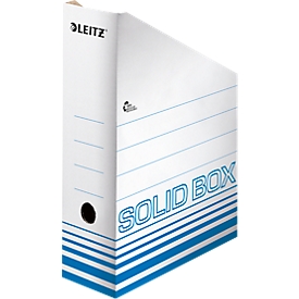 Porte-revues Solid Box - 4607 - en carton recyclé FSC - dos 100 mm - blanc-bleu - 10 pièces