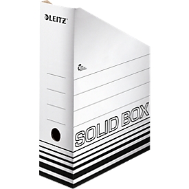 Porte-revues Solid Box - 4607 - en carton recyclé FSC - dos 100 mm - blanc-noir - 10 pièces