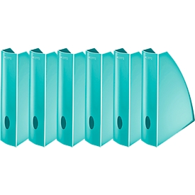 Porte-revues WOW 5277 LEITZ®, largeur 75 mm, bleu glacier, 6 p.