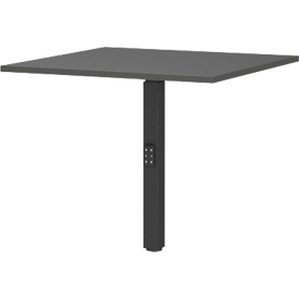 Porto verlengtafel, mechanisch in hoogte verstelbaar, steunpoot, B 800 x D 800 x H 680-910 mm, zwart/grafiet