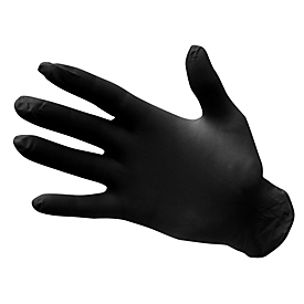 Portwest Einmalhandschuhe A925, ungepudert, strukturierte Oberfläche, Nitrilgummi, L, schwarz, Box mit 100 Stück