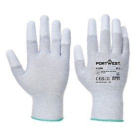 Portwest Schutzhandschuh A198, antistatisch, PU/Polyester/Karbonfaser, L, grau, 1 Paar