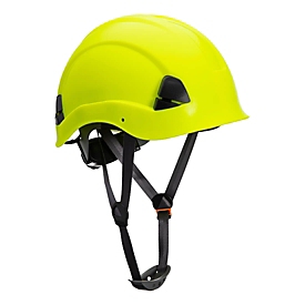 Portwest Schutzhelm für Höhenarbeiten PS53 Endurance, ohne Schirm, nicht belüftet, Kinnschutz, verstellbares Kopfteil, ABS, gelb