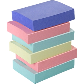 Post-it Haftnotizen Recycling, pastell Rainbow, 38 x 51 mm, 24 x 100 Blatt  