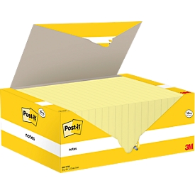 Post-it® sticky notes Notes 655-VP20, B 76 x D 127 mm, PEFC® papier, geel, 16 + 4 pads gratis, 100 vellen/pad