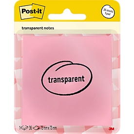 Post-it transparente Haftnotizen 600-1TRSPO, Text bleibt lesbar, sicher haftend & rückstandsfrei ablösbar, für Bücher/Skripte & Kreativprojekte