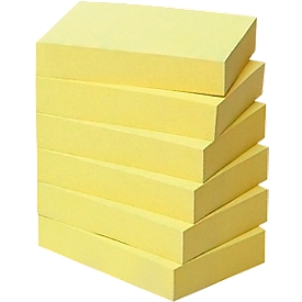 POST-IT zelfklevende notitieblaadjes, gerecycled papier, 51 mm x 38 mm, 6 x 100 vellen, geel