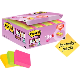 Post-it® zelfklevende notitieblaadjes super sticky Z-Notes, 24 blokken, 48 x 48 mm