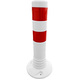 Poste de barrera flexible, recupera su forma original, Al 450 mm, blanco-rojo